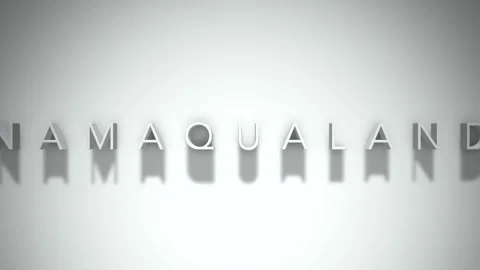 Namaqualand 3D title animation with shadows on a white background Stock Footage 296001637
