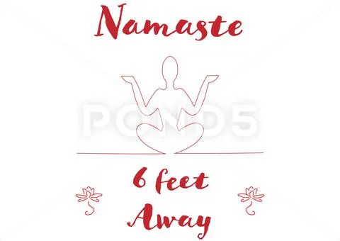 Namaste 6 feet away Stock Illustration