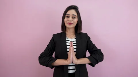 Namaste gesture Video stock 315490079