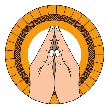 Namaste gesture of hands Stock Illustration