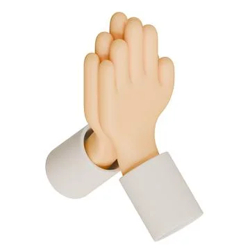 Namaste Hand 3D Render Design Element Top Right View Stock Illustration