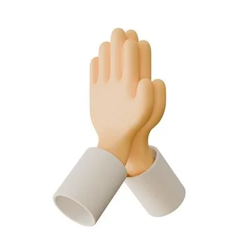 Namaste Hand 3D Render Design Element Left View Stock Illustration