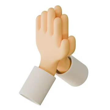 Namaste Hand 3D Render Design Element Top Rear View Stock Illustration