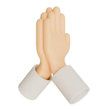 Namaste Hand 3D Render Design Element Right View Illustrazione stock