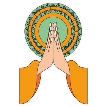 Namaste hands gesture Stock Illustration