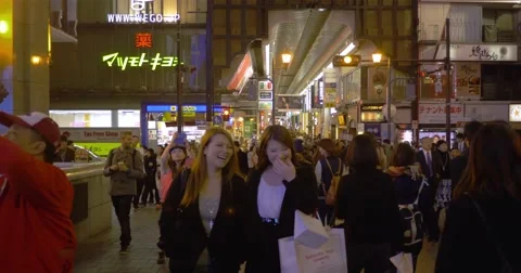 Namba Bridge Crowd Osaka  4K Vídeo Stock 56948939