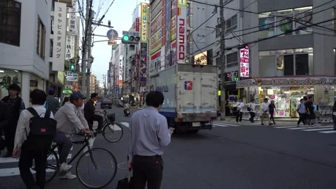 Namba District and Illuminated Store Crane Game and Anime Signs in Osaka, Japan Stock Footage 264170605