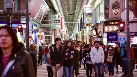 Namba Zone in Osaka, Japan Stock Footage 77780799