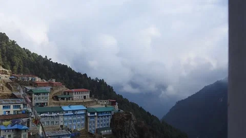 Namche Bazaar Time Lapse Stock Footage 284788017