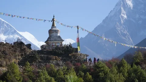 Namche Bazaar typical village view Stock Footage 228599100