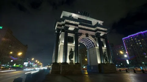 Name: Arc de Triomph at Night Stock Footage 70826278