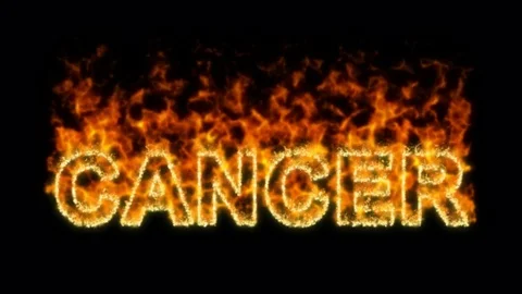 Name CANCER flares up and burns out. Alpha channel. Transparency Stock Footage