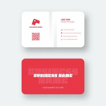 Name card design template with two side and simple illustration Stock Illustration