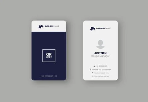 Name card simple two sides design template with vertical orientation for bu.. Stock Illustration
