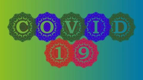 The name Covid-19, inserted into the ornament Illustration