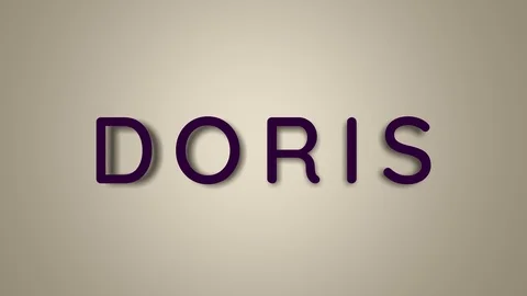Name is Doris. The female name on a light background disappears flying in Stock Footage 124518664