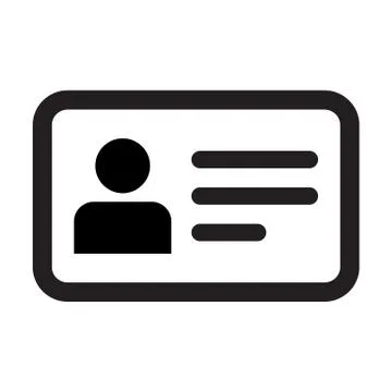 Name icon vector male user person profile avatar symbol with identity card Stock Illustration