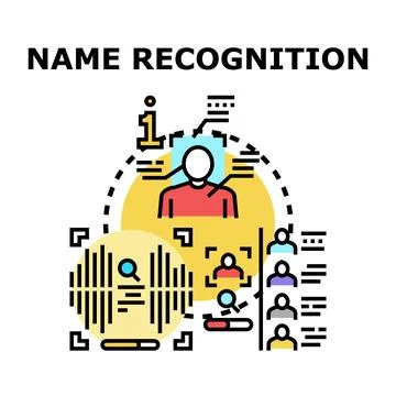 Name recognition processing demographic information for user identification Stock Illustration
