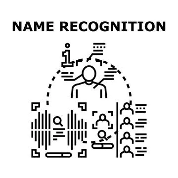 Name recognition processing demographic information for user identification Stock Illustration