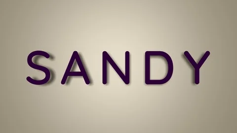 Name is Sandy. The female name on a light background disappears flying in Stock Footage 124681765