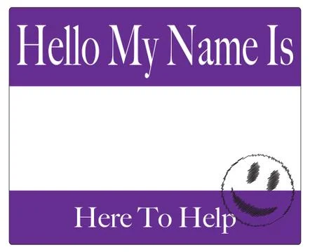 Name Sticker Purple Stock-Illustration