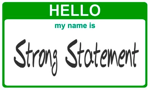 Name strong statement Stock Illustration
