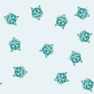 Name tag cat breeding glyph seamless pattern Illustrazione stock