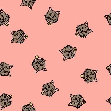 Name tag cat breeding vector seamless pattern Stockillustratie
