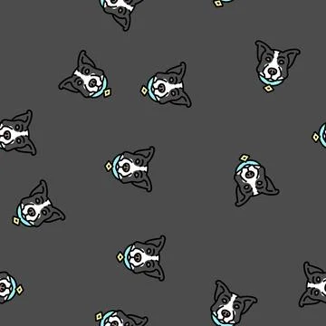 Name tag dog vector seamless pattern Stockillustratie