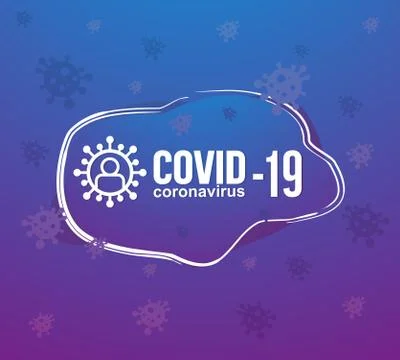 The name of the virus on a colored background. Pandemic text for presentation Stock Illustration