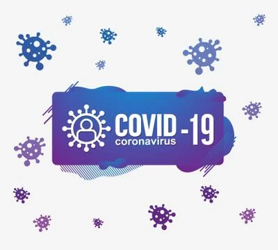 The name of the virus on a white background. The text of the logo of the pand Stock Illustration