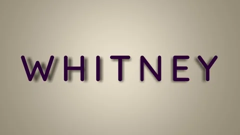 Name is Whitney. The female name on a light background disappears flying in Stock Footage 124700540