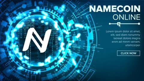 Namecoin Abstract Technology Background Vector. Binary Code. Fintech Blockchain Stock Illustration