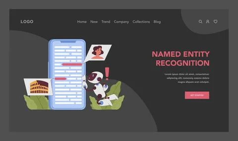 Named entity recognition concept. Flat vector illustration Stockillustratie