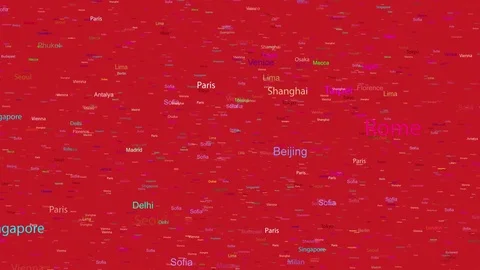 Names of Cities, Cities of the World, 4K Stock Footage 81183474