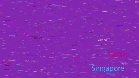Names of Cities, Cities of the World, 4K Stock Footage 81183739