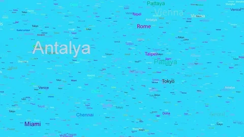 Names of Cities, Cities of the World, 4K Stock Footage 81184525