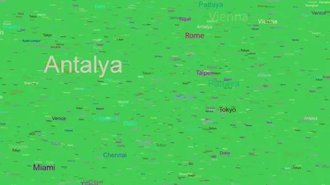 Names of Cities, Cities of the World, 4K Stock Footage 81184607
