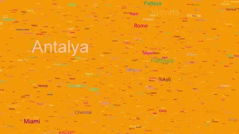 Names of Cities, Cities of the World, 4K Stock Footage 81184790