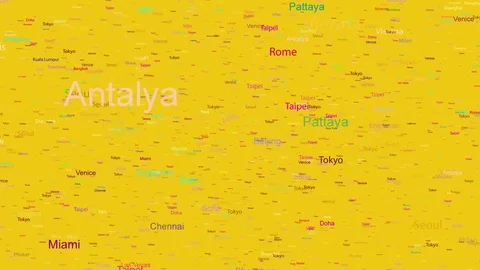 Names of Cities, Cities of the World, 4K Stock Footage 81185554