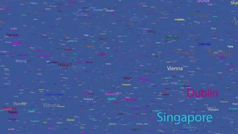 Names of Cities, Cities of the World, 4K Stock Footage 81185722