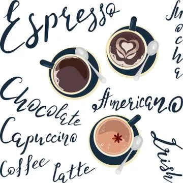 Names of drinks and Coffee Stock Illustration