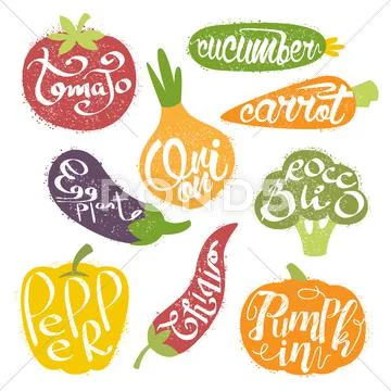 Names OF Fruits In Fruit Shaped Frame Collection Stock Illustration