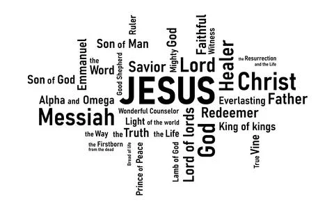 Names Of Jesus merch concept Stock Illustration
