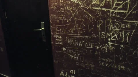 Names Scribbled On Wall Video stock 20479972
