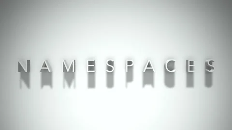 Namespaces 3D title animation with shadows on a white background 库存影片 297021656