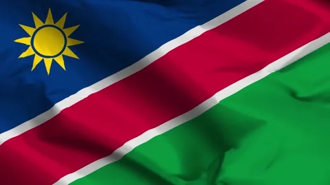 Namibi flag moved by the wind Stock Footage 292446734