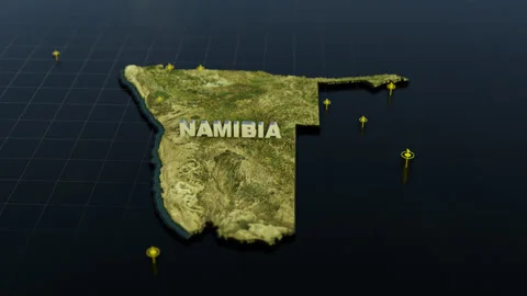 Namibia 3D Map With Animation Video stock 308877007