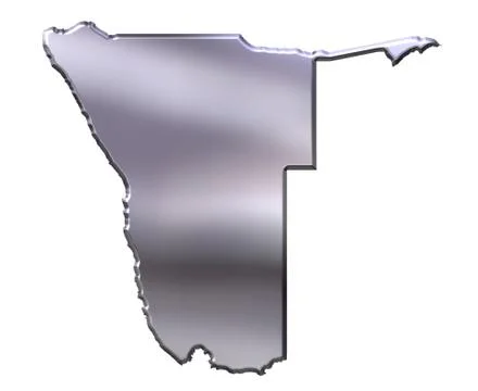 Namibia 3D Silver Map Illustrazione stock