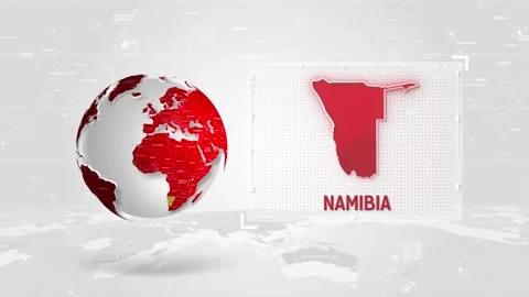 Namibia 4K Tech Map Beside Globe On White Background Stock Footage 338241066
